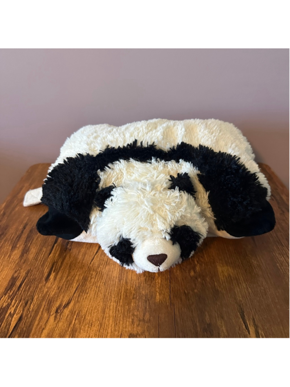 Pillow Pets Pee-Wee Panda Plush Pillow White Black Stuffed Animal 2010